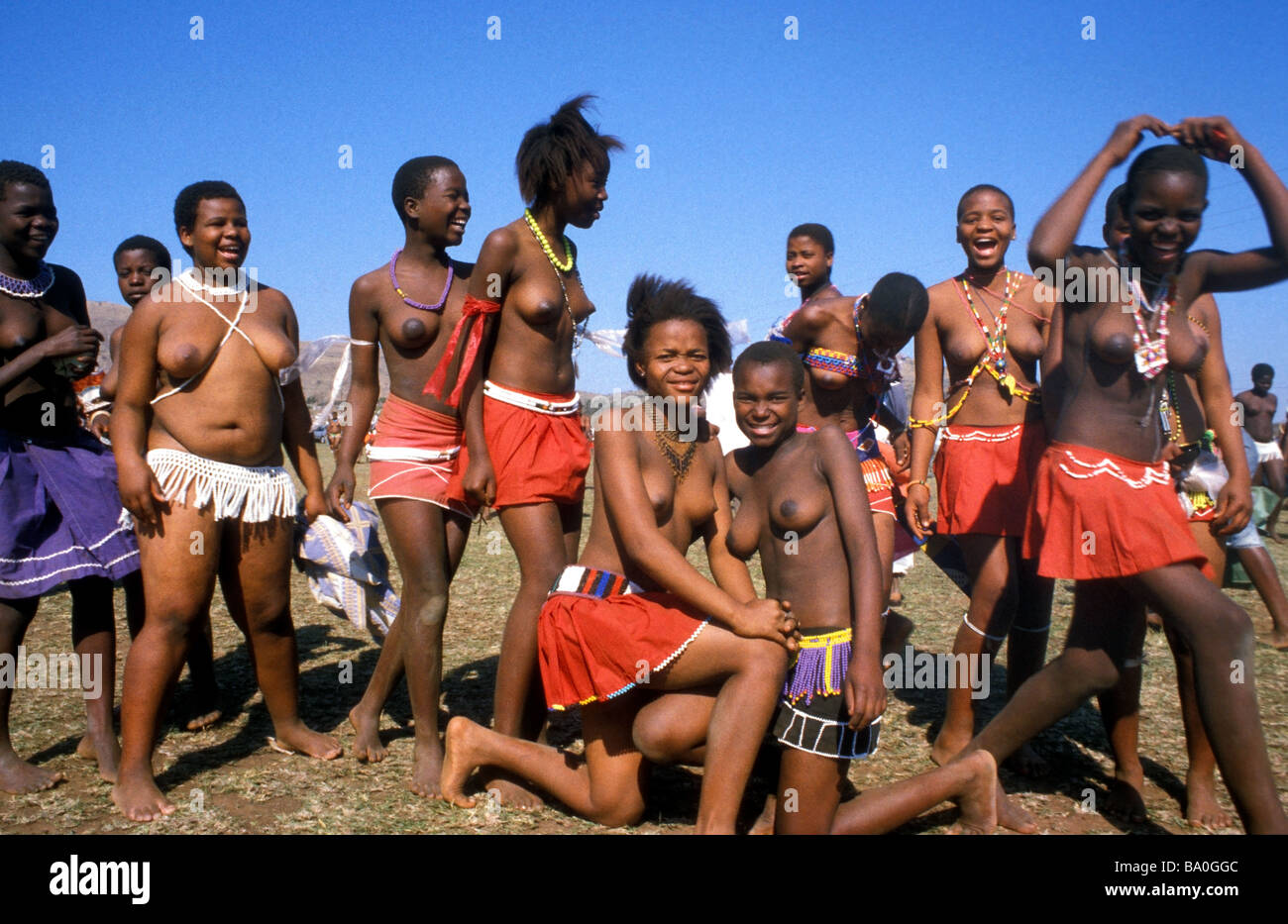 reed dance ceremonial participant kwa zulu natal south africa Stock Photo