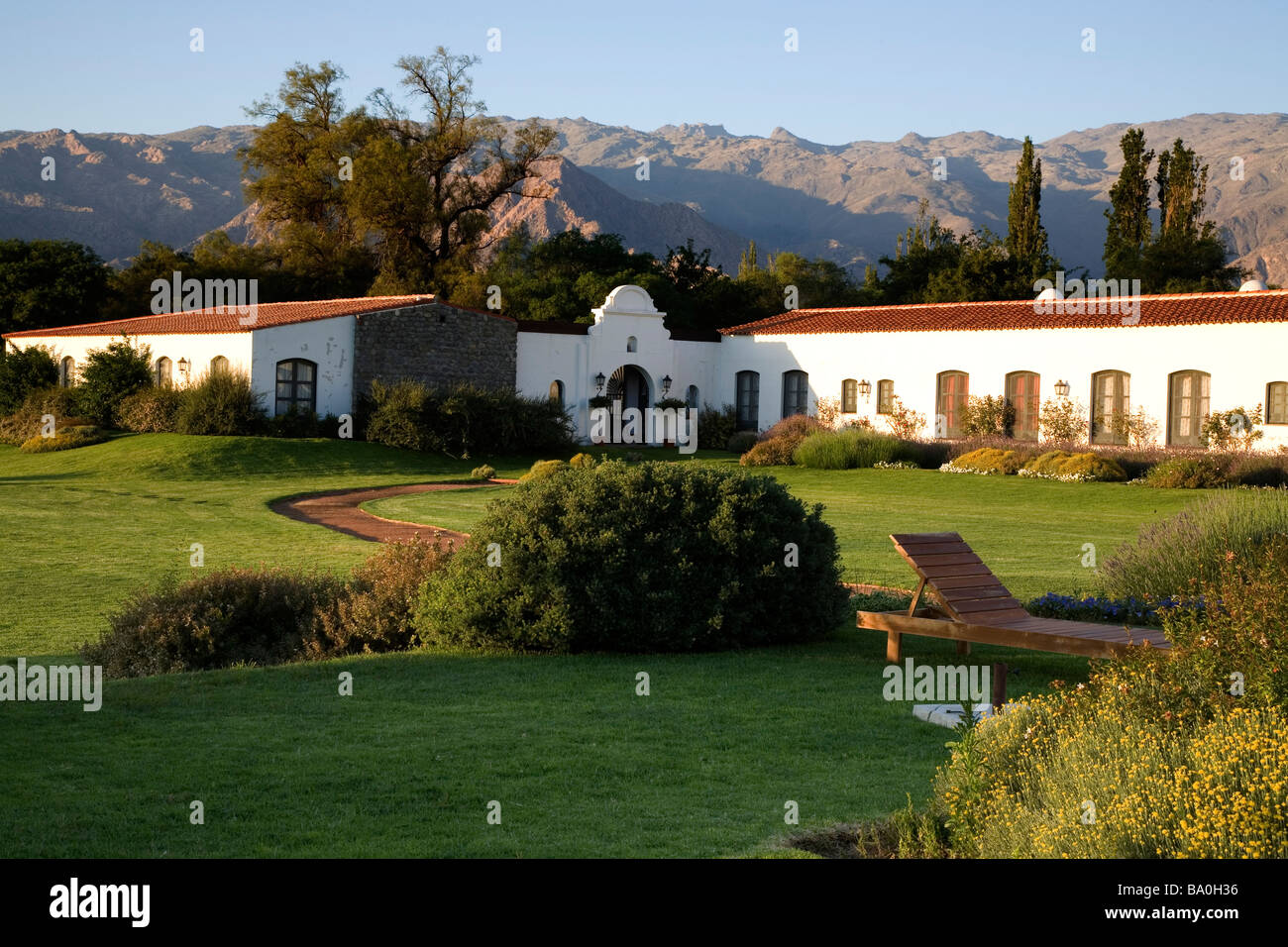 Grounds of luxury hotel Patios de Cafayate, Salta Province, Argentina Stock Photo
