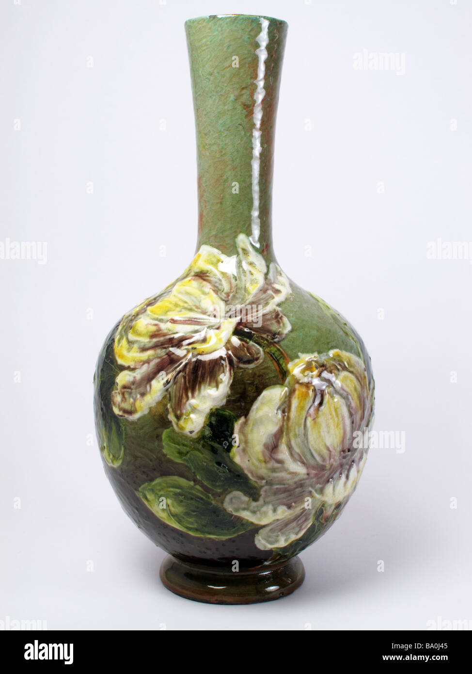 Royal Doulton Lambeth 'Impasto' ware pottery vase circa 1880 Stock