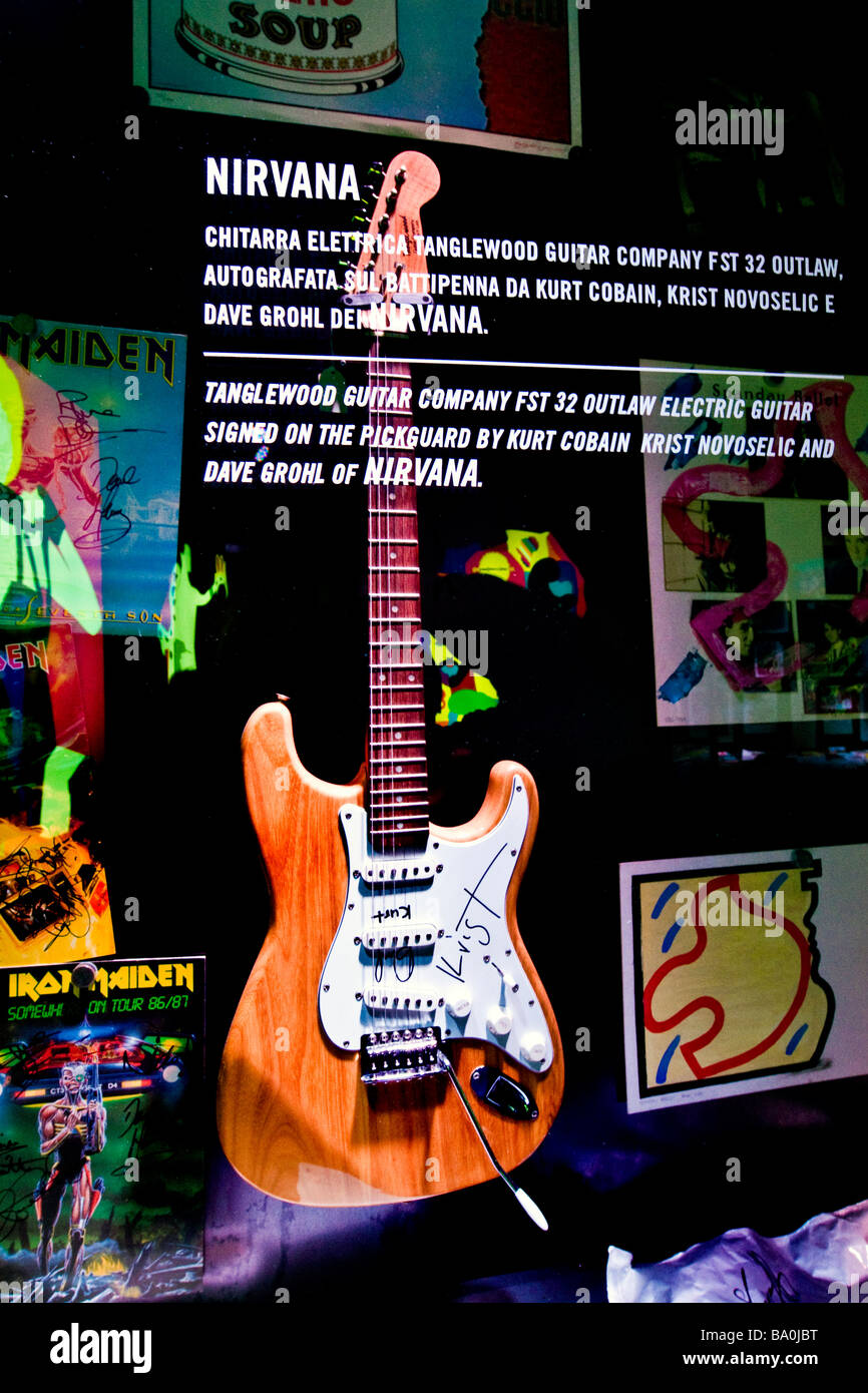Tanglewood Electric Guitar Kurt Cobain of the band Nirvana Stock Photo -  Alamy