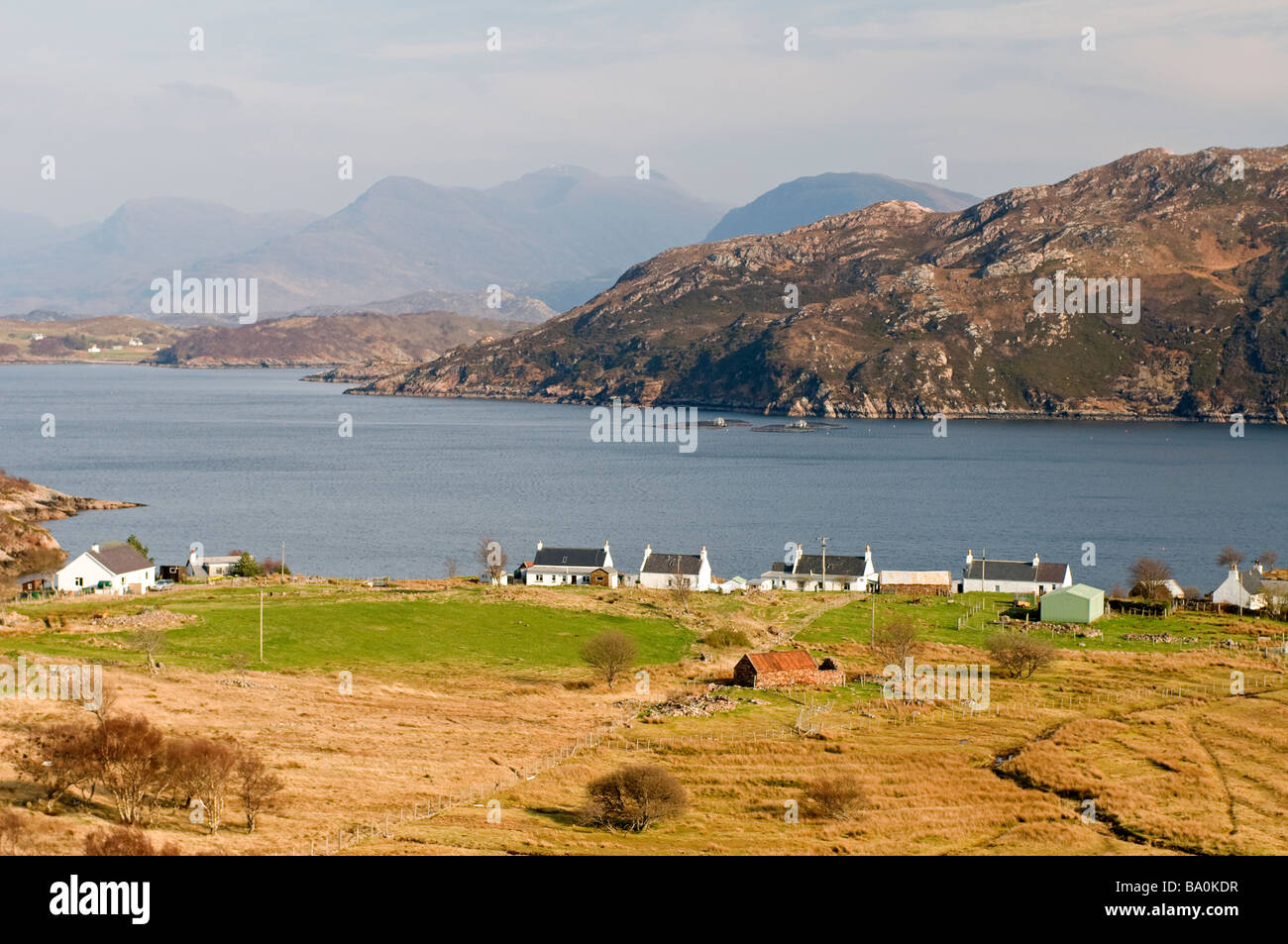 Kenmore crofting and fishing community on the edge of Loch Torridon Wester Ross in the Scottish Highlands    SCO 2290 Stock Photo