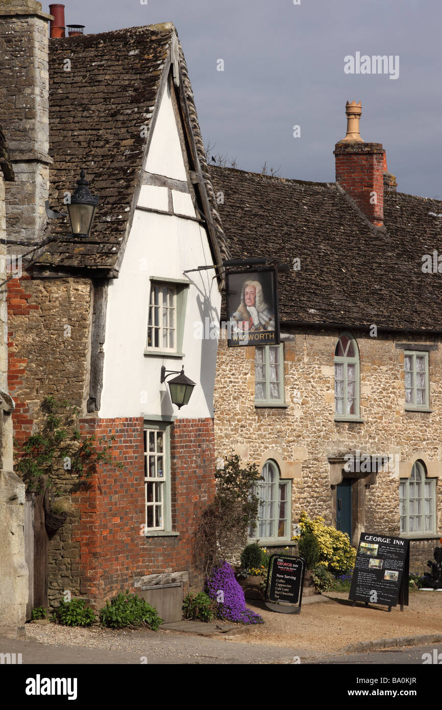The George Inn, Lacock, Wiltshire, England, UK Stock Photo