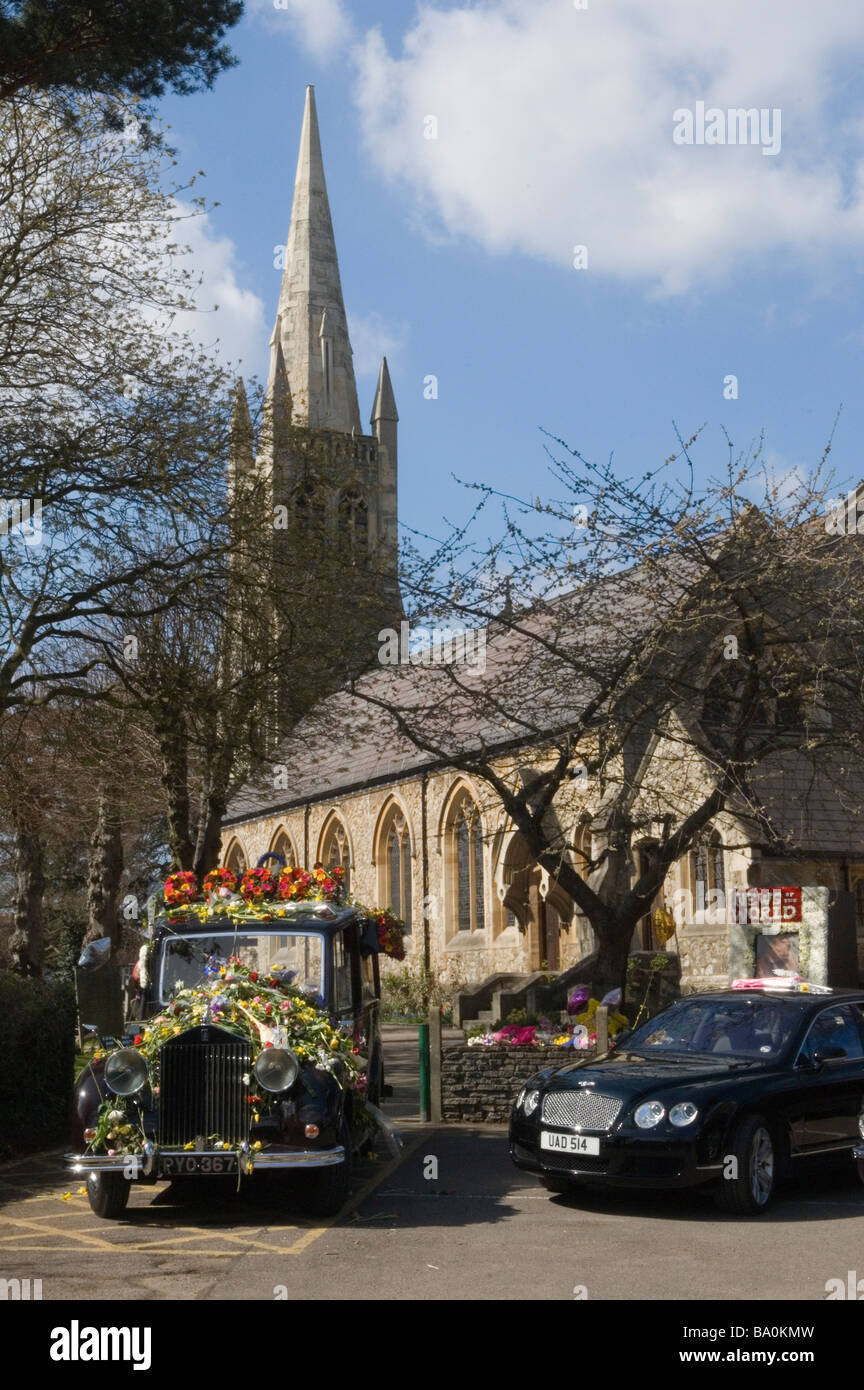 Jade Goody Funeral April 4 2009 TV Reality Star funeral service at St Johns Church Buckhurst Hill Essex 2000s  HOMER SYKES Stock Photo