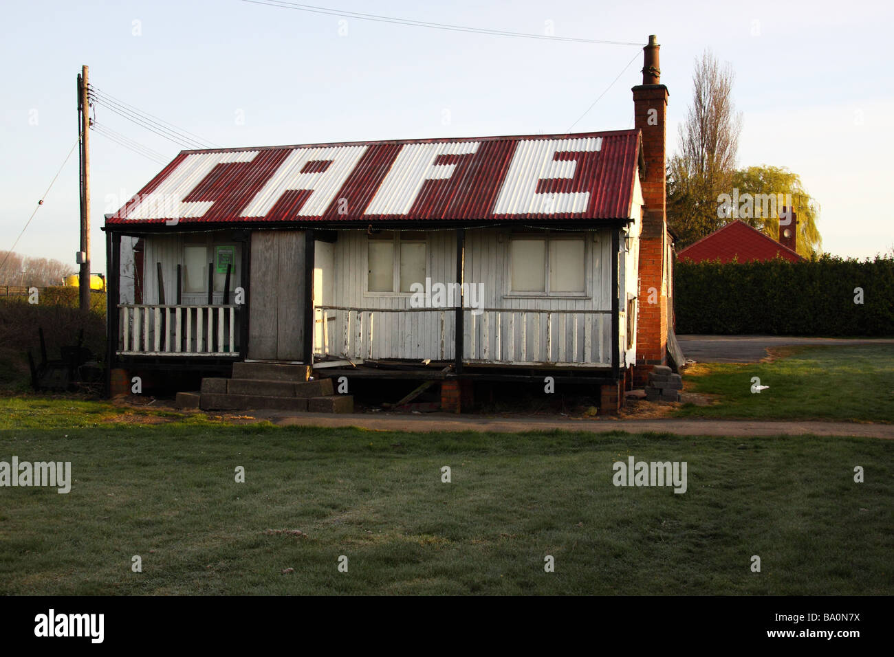 Old style transport Cafe or greasy spoon on the side of the a1 in nottinghamshire Stock Photo