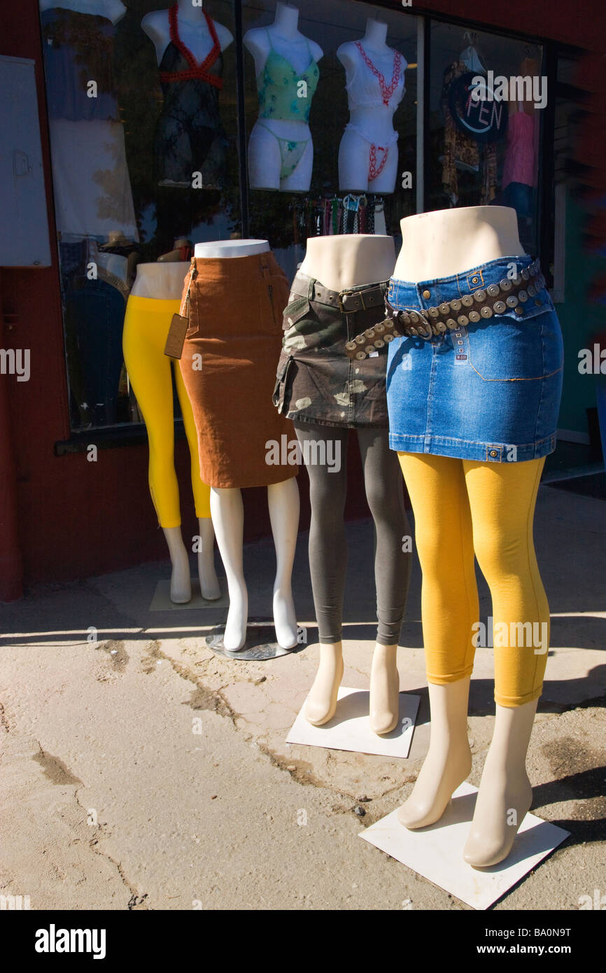 Lower half of dressed  female mannequins. Stock Photo