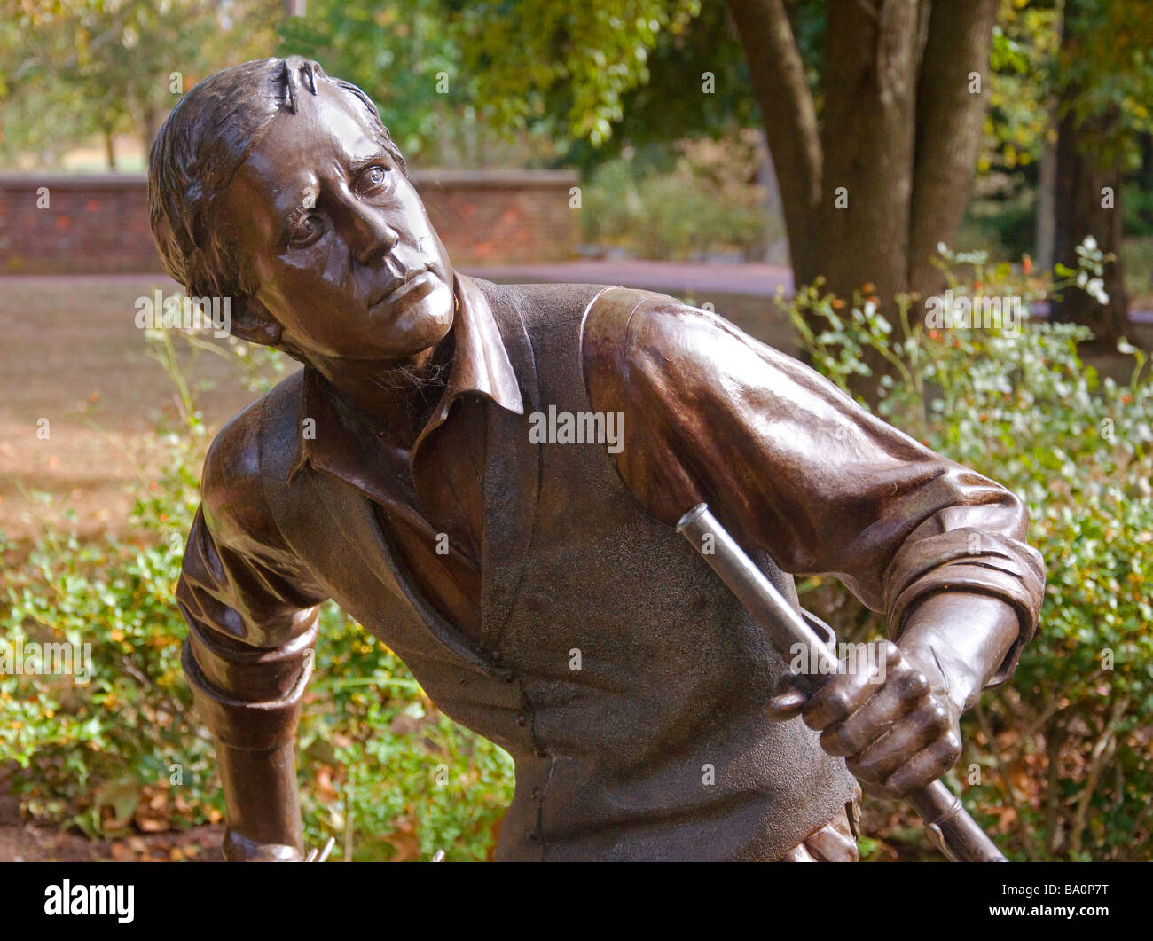 Statue of Stephen Foster composer of  the song My Old Kentucky Home  in the Old Kentucky Home State Park in Bardstown, Kentucky Stock Photo