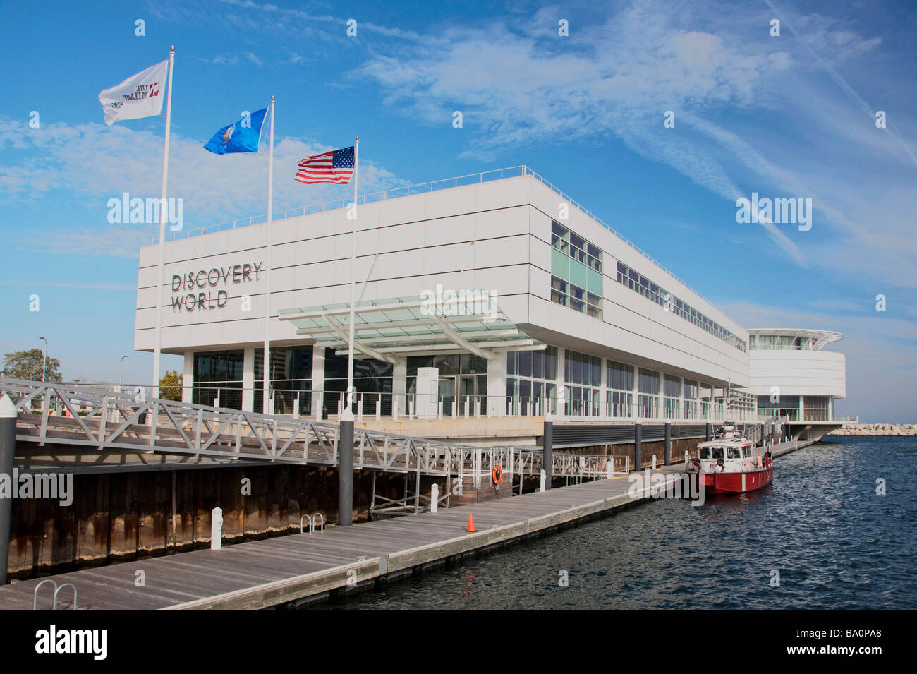 Discovery World on Pier Wisconsin in Milwaukee, Wisconsin Stock Photo