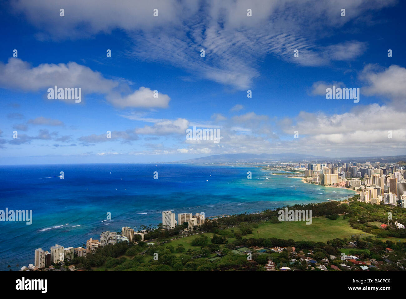 Panorama honolulu from diamond hi-res stock photography and images - Alamy