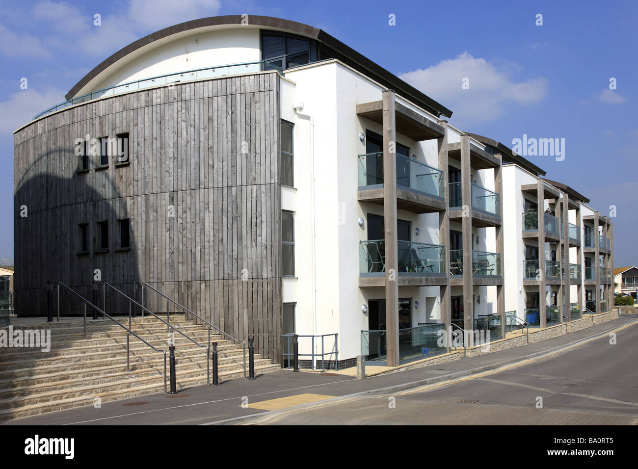 New apartments for sale on the seafront at Westbay Dorset Stock Photo