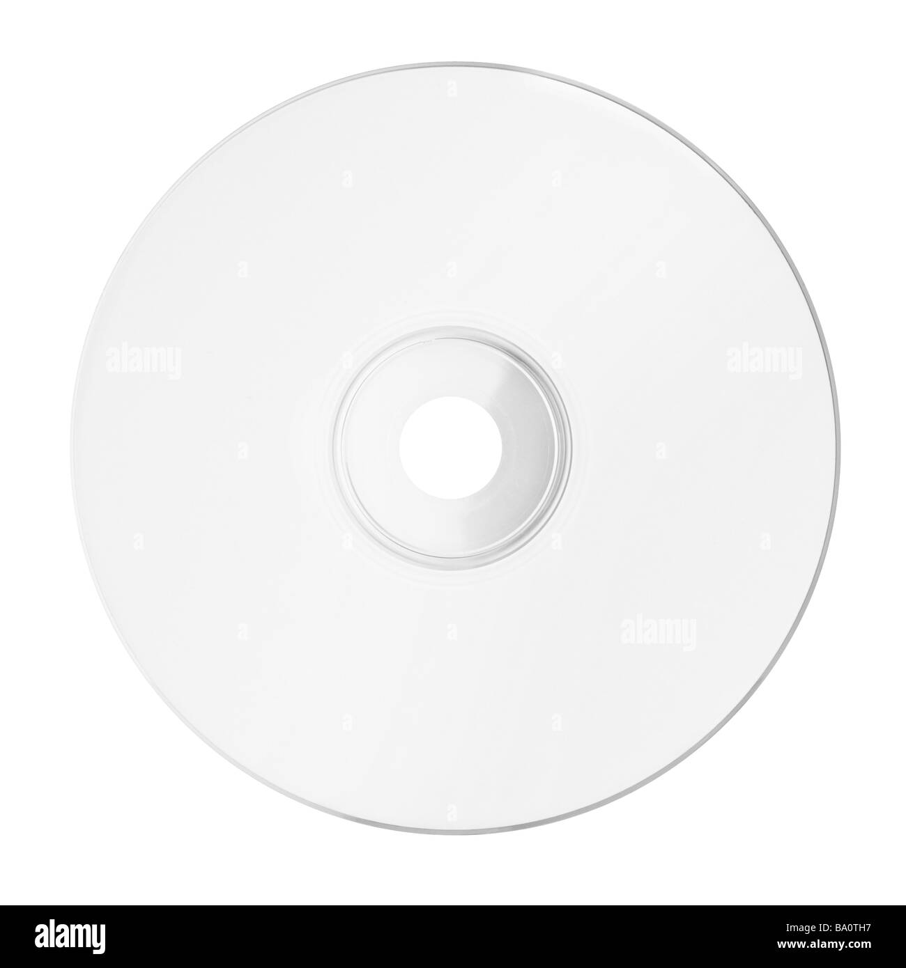 Blank CD or DVD - plain white inkjet printable type Stock Photo
