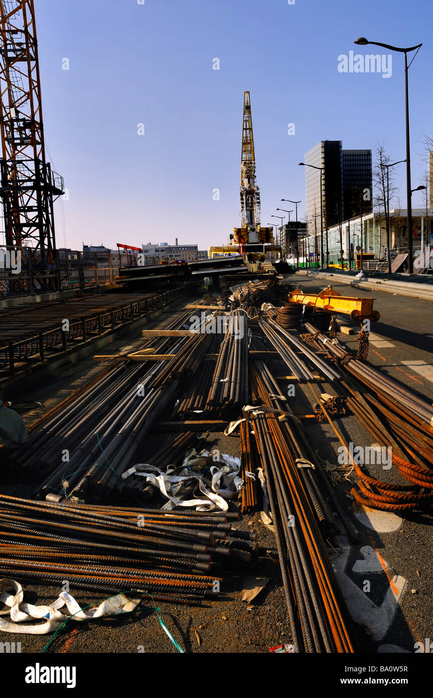 Paris france construction site road hires stock photography and images