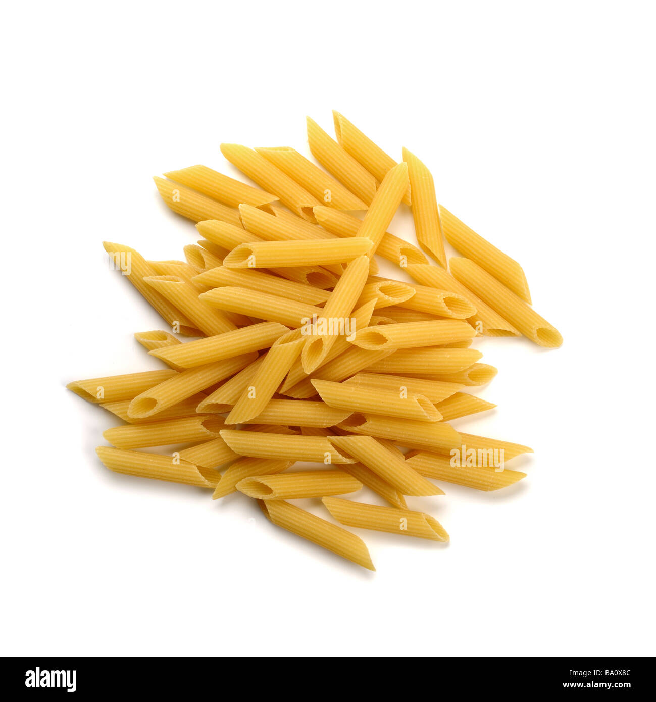 Dried penne pasta Stock Photo
