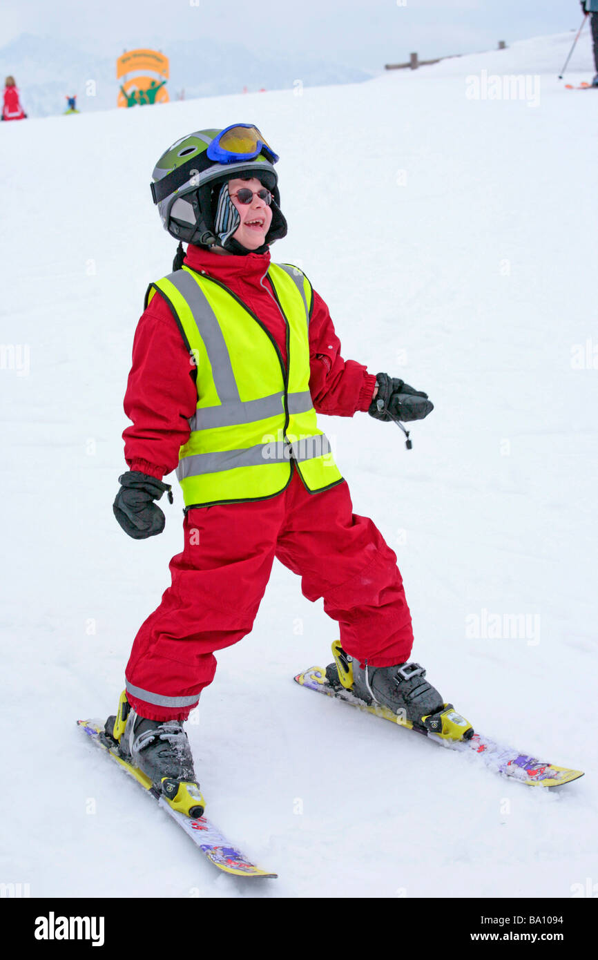 young alpine skier at Hochwurzen, Styria, Alps, Austria Stock Photo