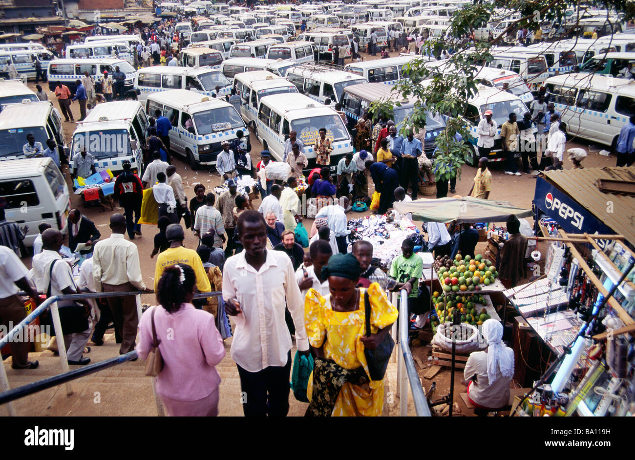 Bus station in Kampala Stock Photo