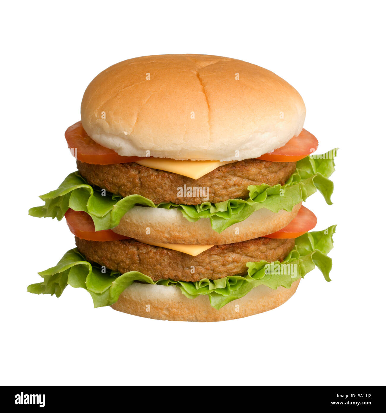 Double Burger Stock Photo