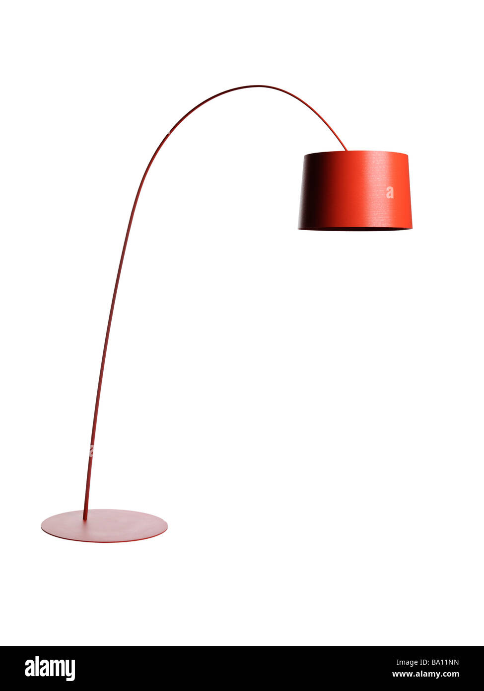 Red Floor arc Lamp Stock Photo