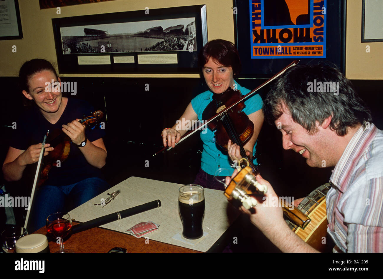Traditional Music in an Irish Pub Stock Photo
