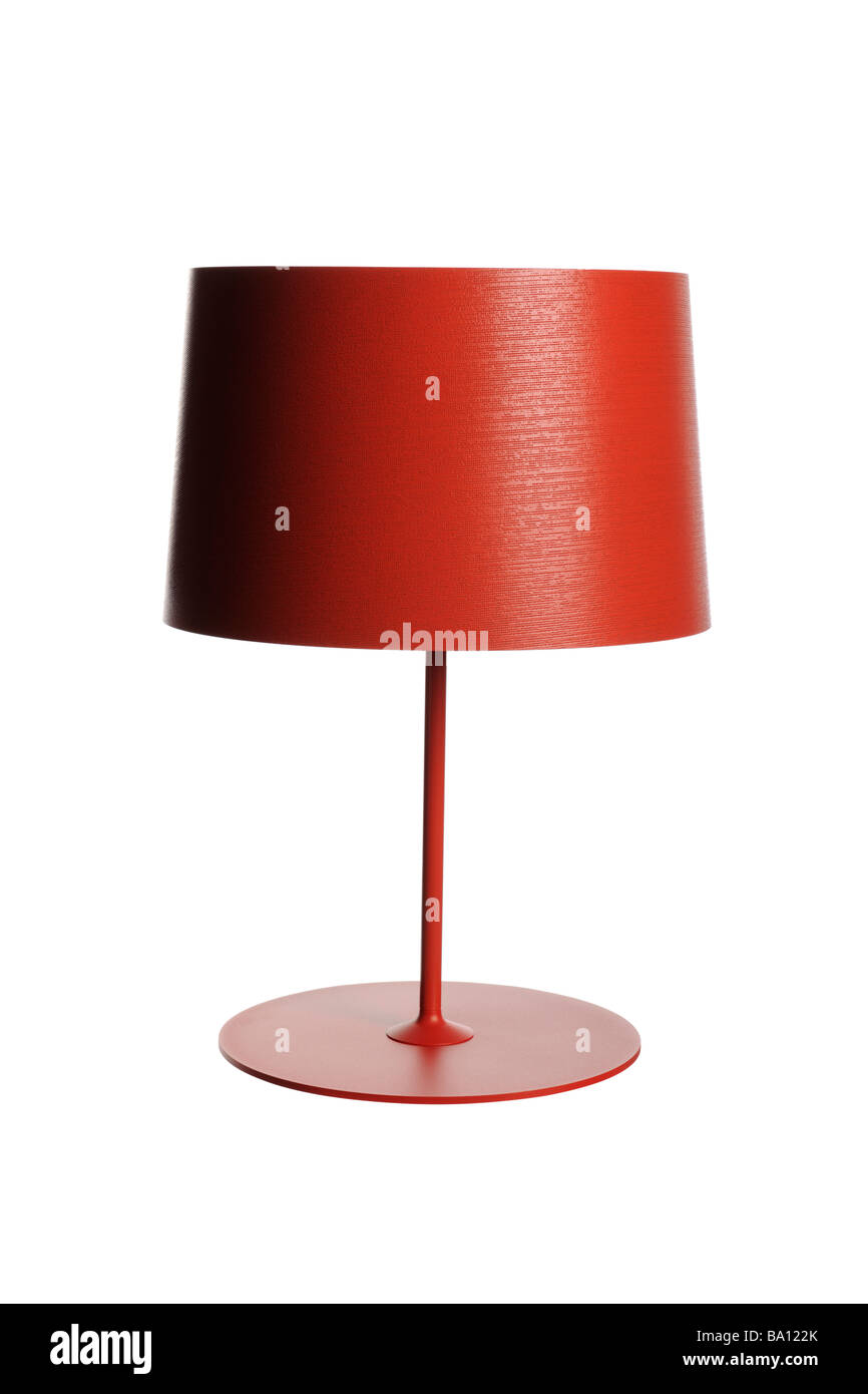 Red Table Lamp Stock Photo