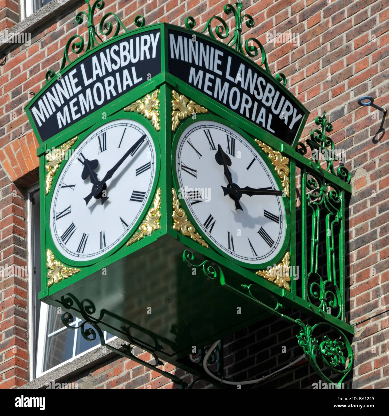 Minnie Lansbury memorial clock tribute to suffragette and alderman for the borough of Poplar Stock Photo