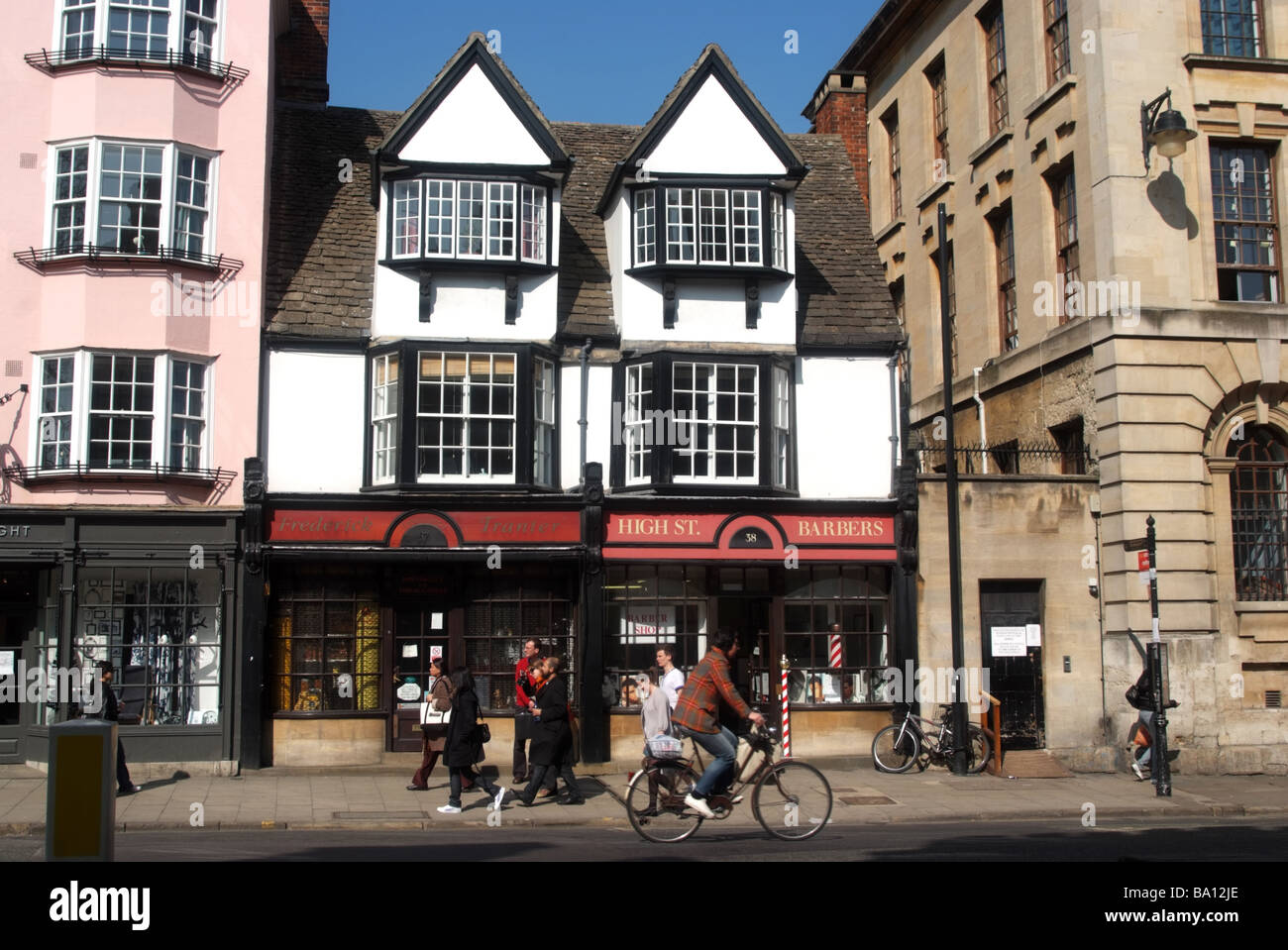 Old shops in Oxford High Street, ngland Stock Photo