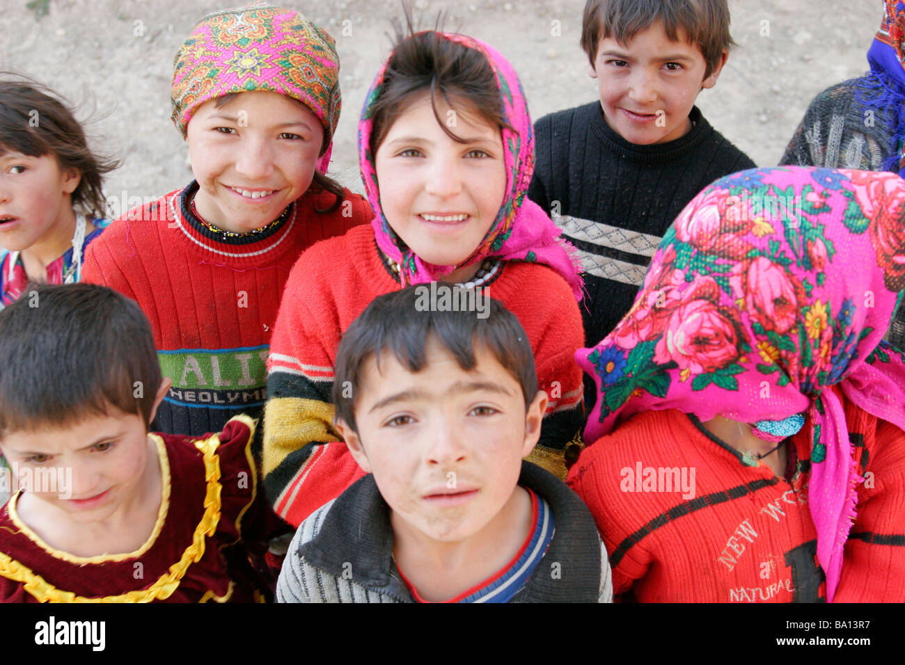 Tajik children, Marguzor village, Marguzor Lakes, Fan Mountain ...