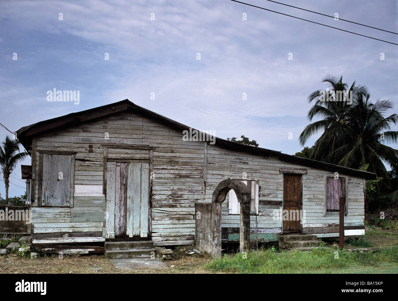 Traditional wooden house in the town of Corozal, Belize, Central