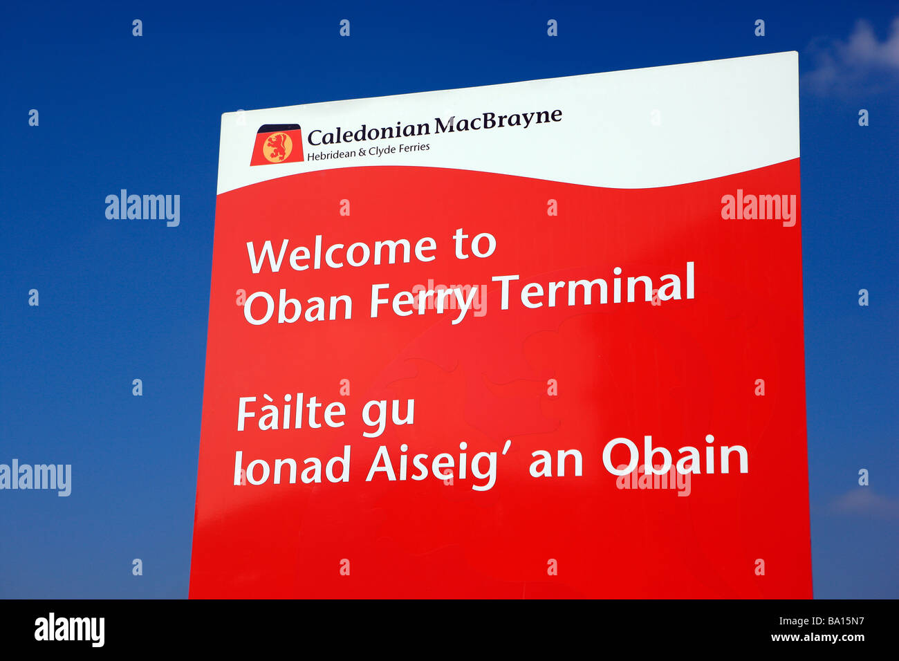 Oban Ferry Terminal sign Stock Photo