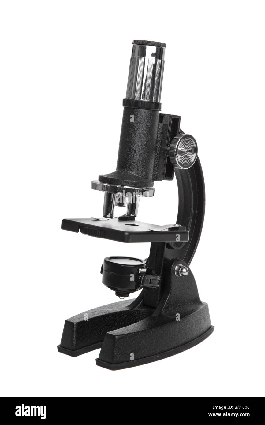 Microscope cutout on white background Stock Photo