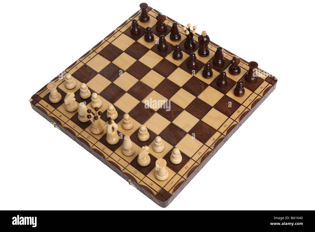 Chess board cutout on white background Stock Photo