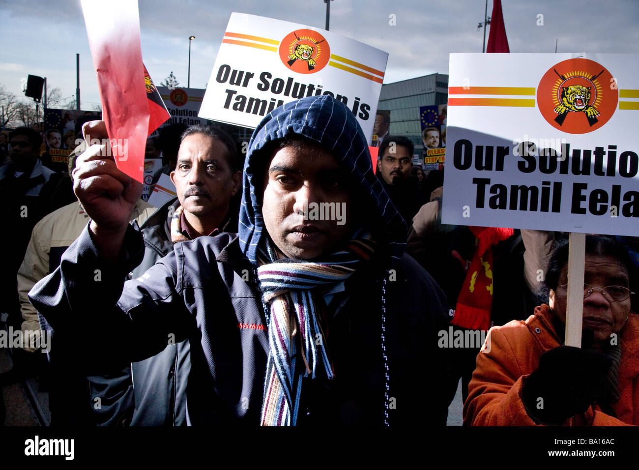 Tamil tiger demonstration in Geneva in front of UN palace during last ...