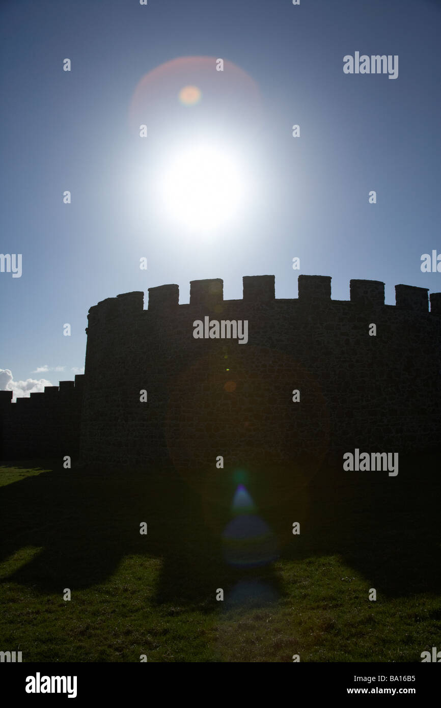 sun shining down on castle fortifications of downhill demesne county londonderry derry northern ireland Stock Photo