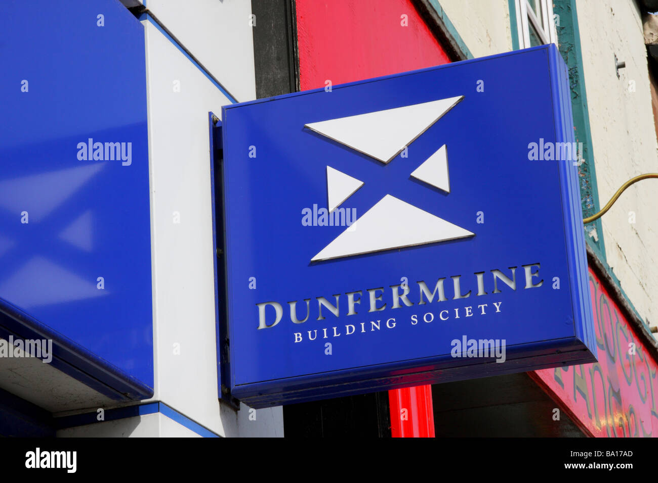 Dunfermline Building Society sign Stock Photo Alamy