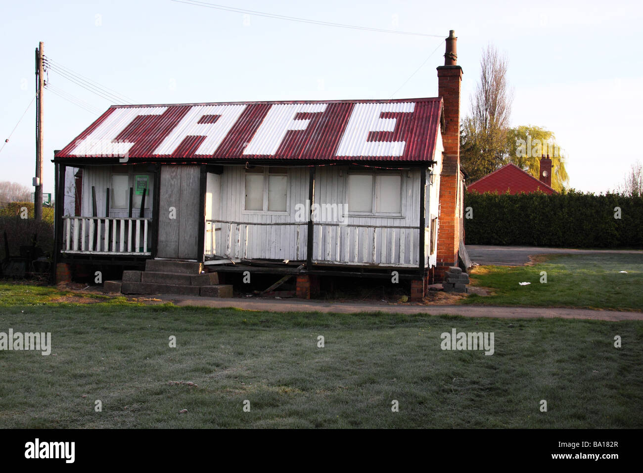 Old style transport Cafe or greasy spoon on the side of the a1 in nottinghamshire Stock Photo