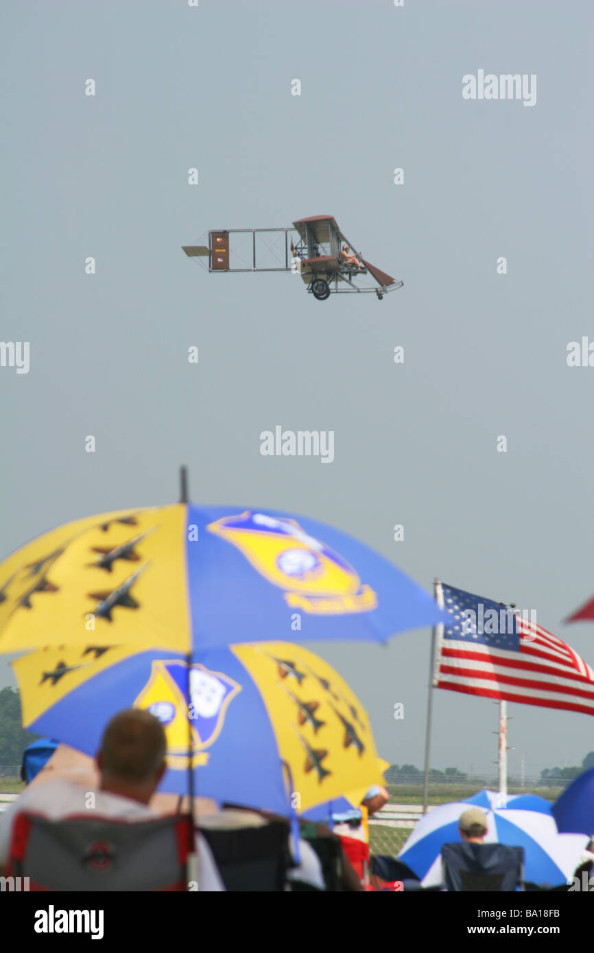 Wright B Flyer Replica Flys Over Crowd at Dayton Air Show Vandalia Ohio
