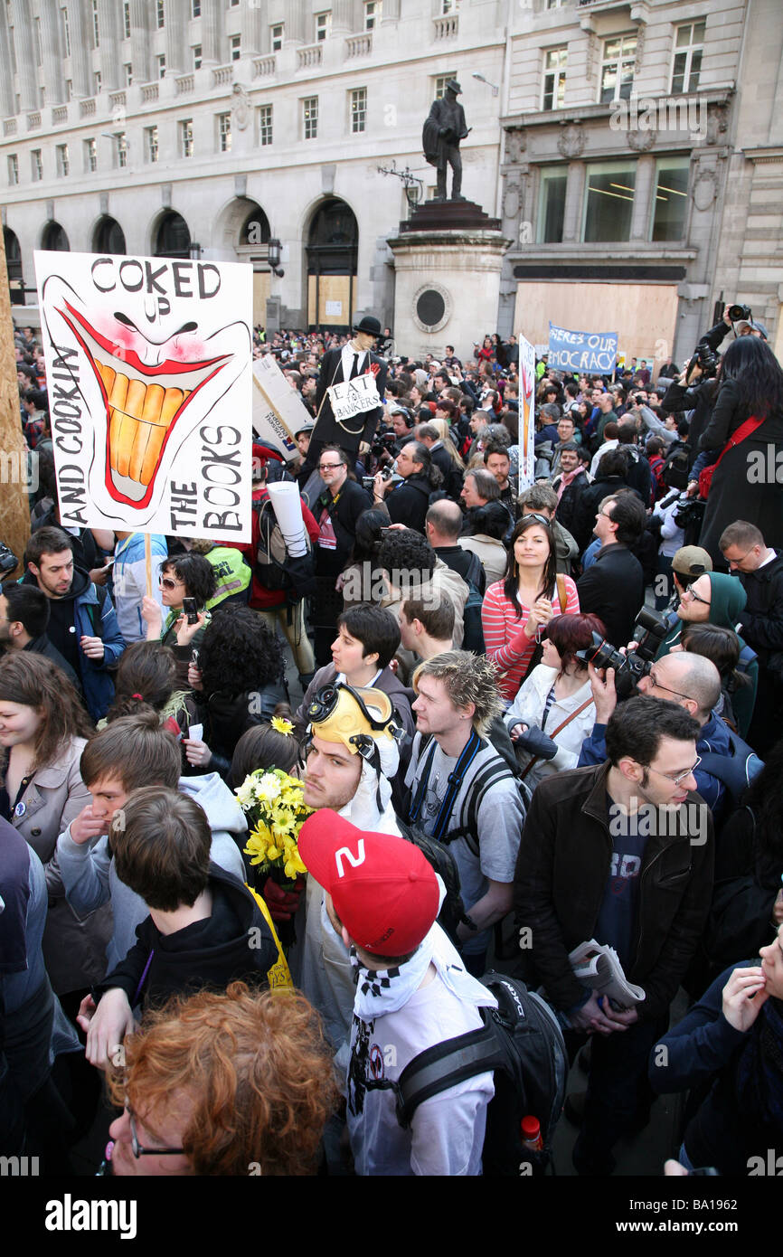 G20 protests in London Stock Photo