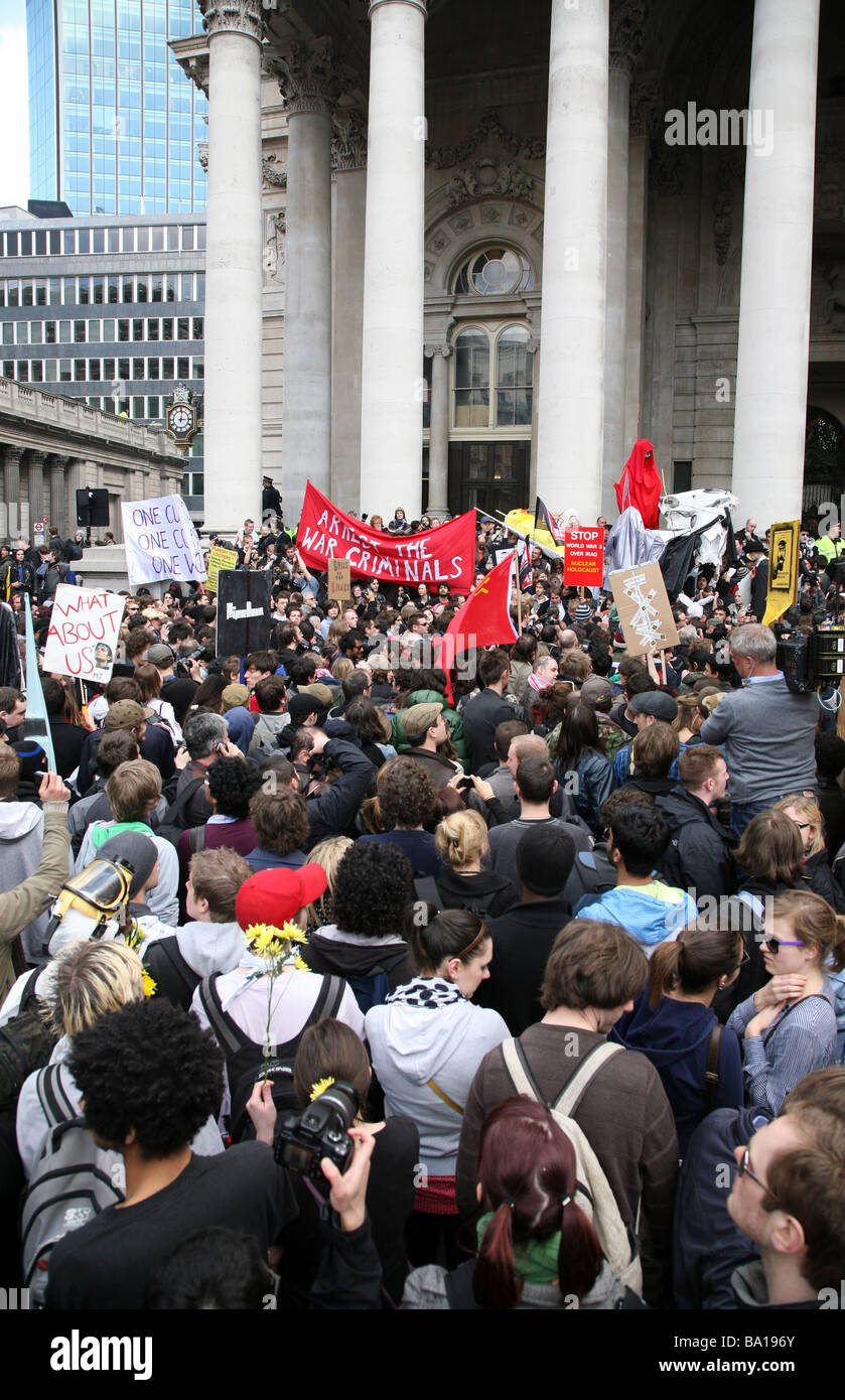 G20 protests in London Stock Photo