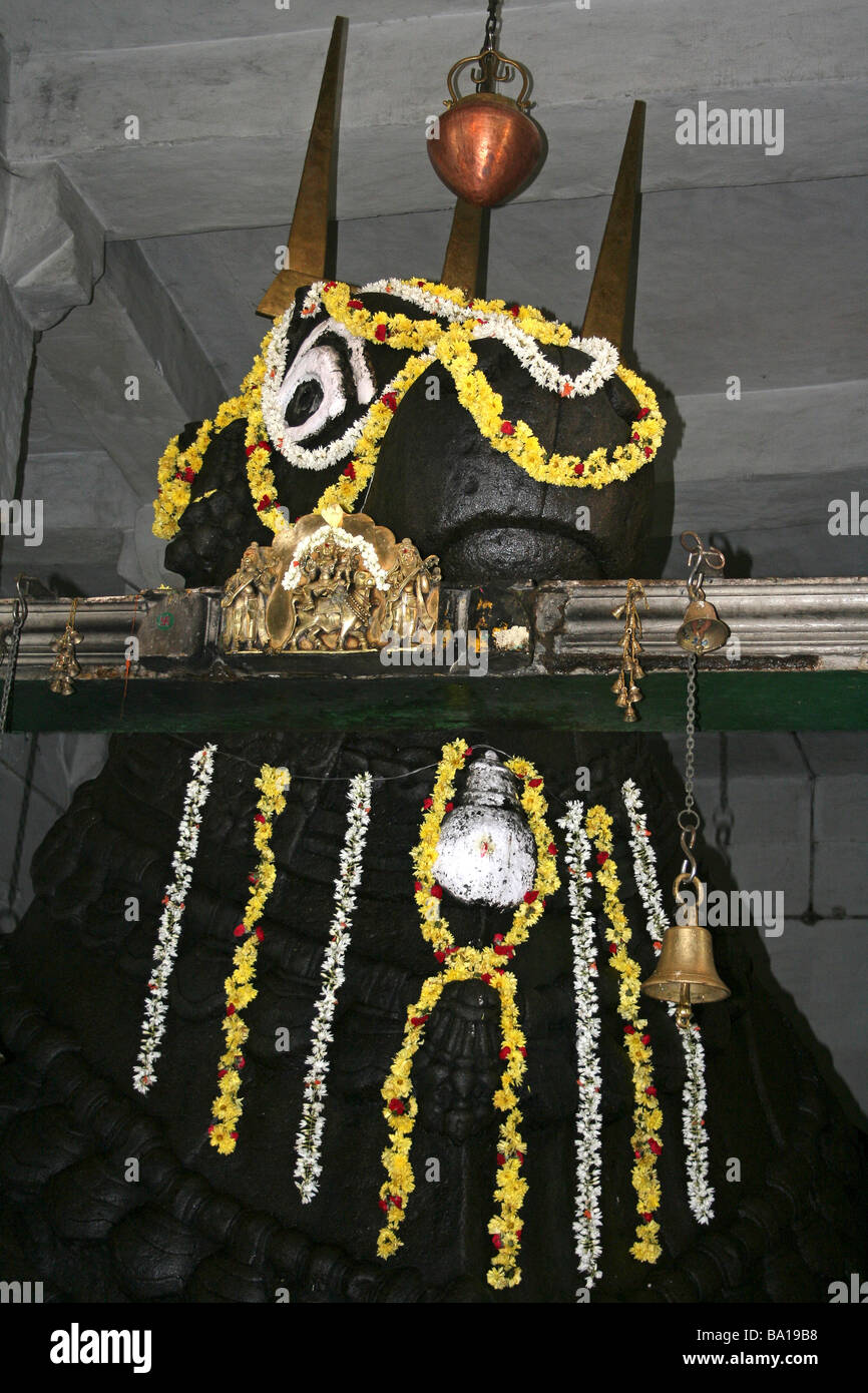 Huge Nandi Statue in The Bull Temple, Bangalore Stock Photo