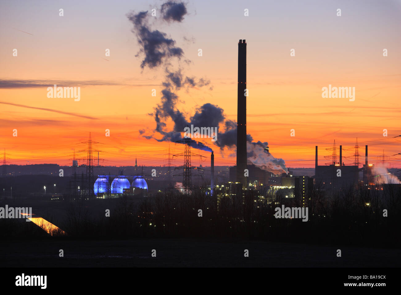 Emscher purification plant Bottrop. Waste incineration plant Essen