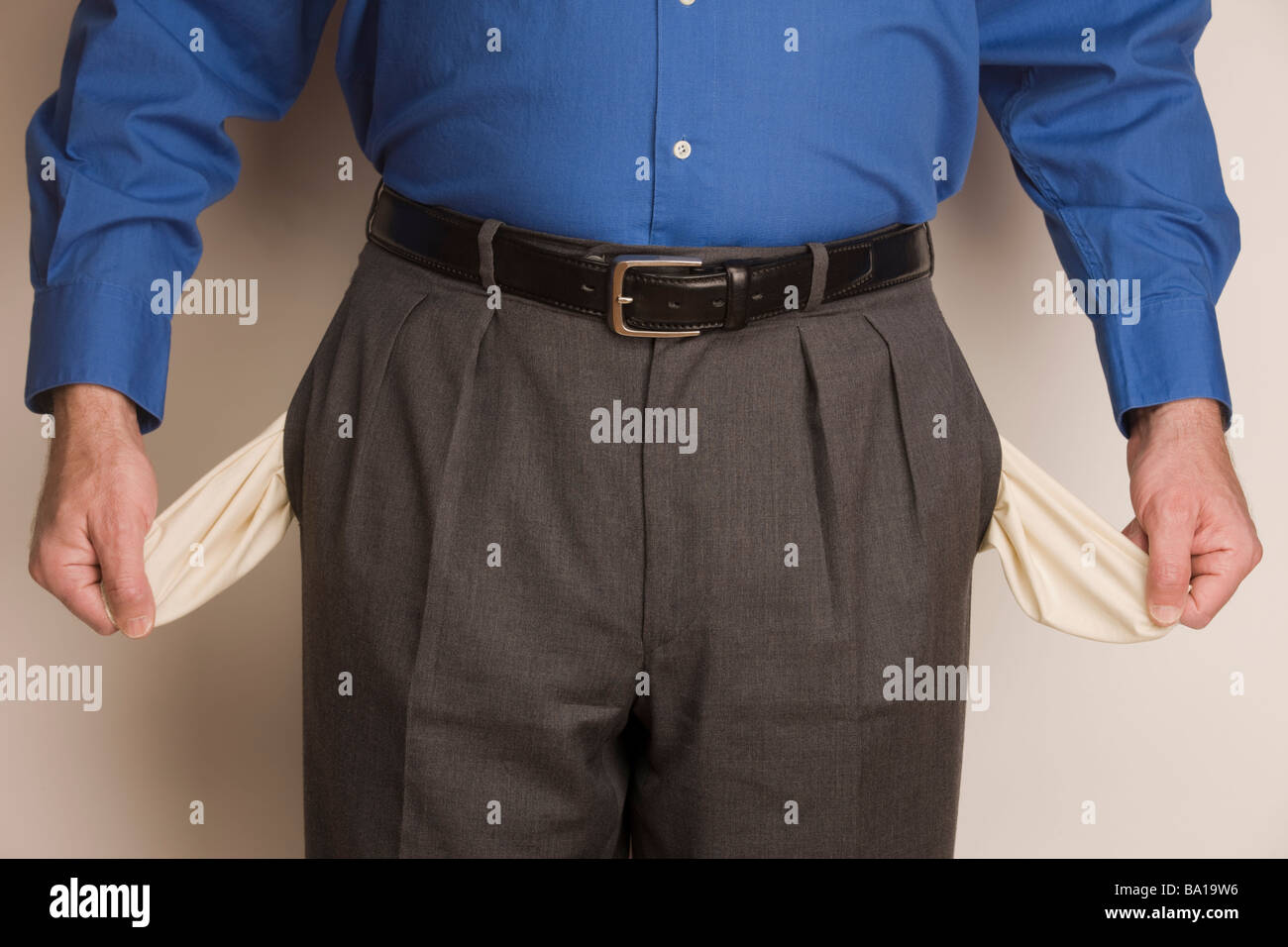 MAN WITH EMPTY POCKETS Stock Photo Alamy