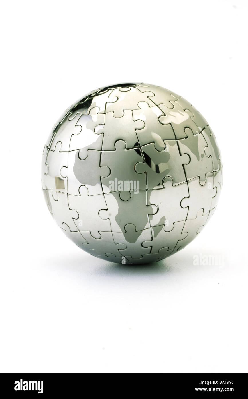 Globe puzzle on white Stock Photo