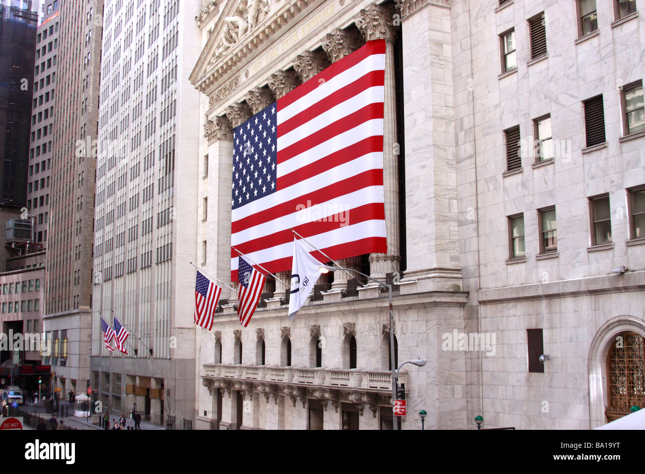 The New York Stock Exchange, Wall Street financial district, New York City, USA Stock Photo