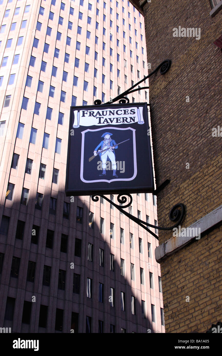 Fraunces Tavern, a historic Revolutionary War era building, now a restaurant and museum, lower Manhattan, New York City, USA Stock Photo