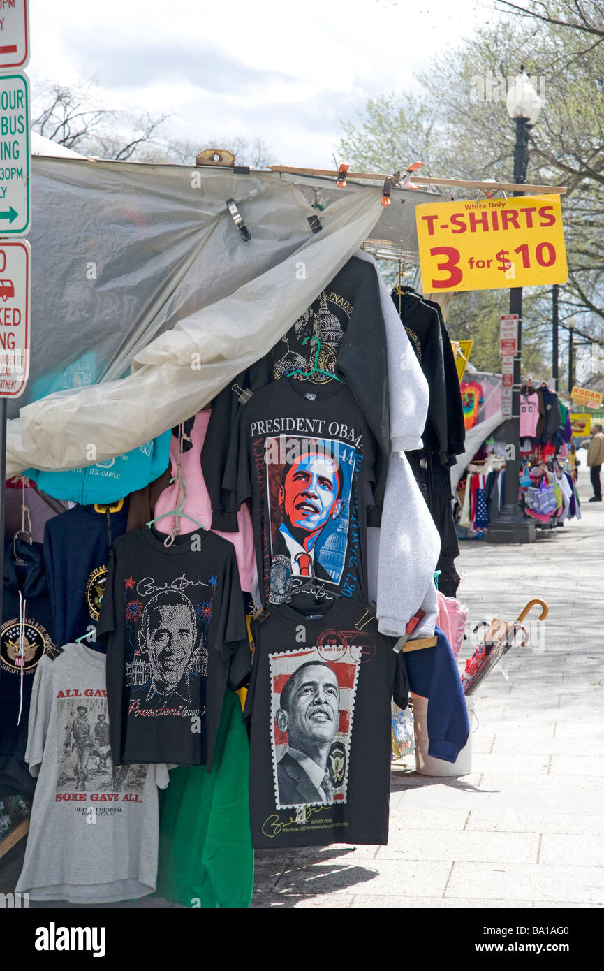 Obama tee shirt stand Stock Photo