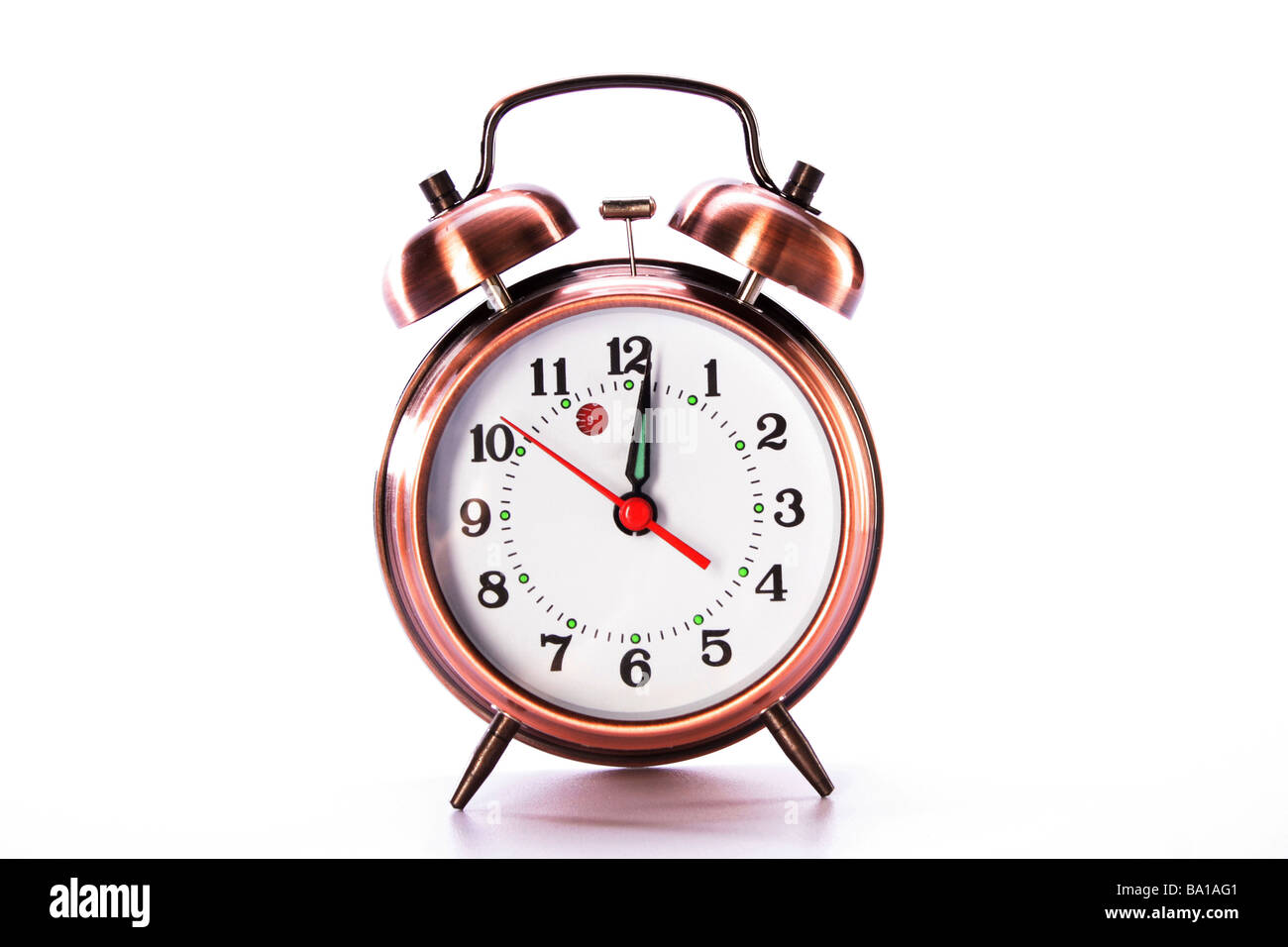 Alarm clock isolated on white Stock Photo - Alamy