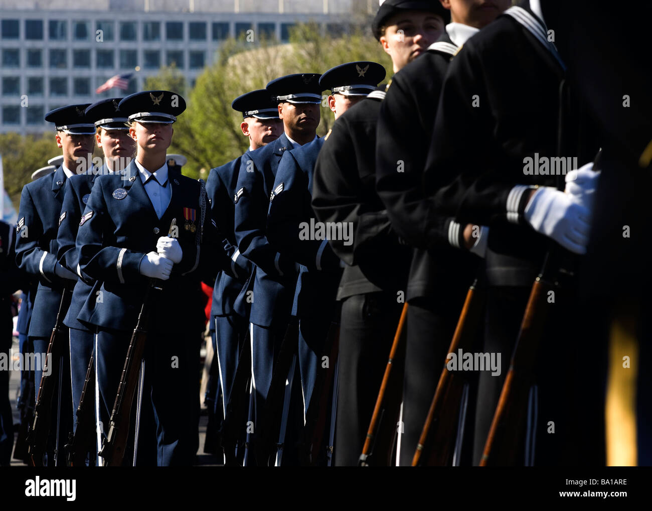 US Coast Guard ceremonial guard drill team Washington, DC USA Stock