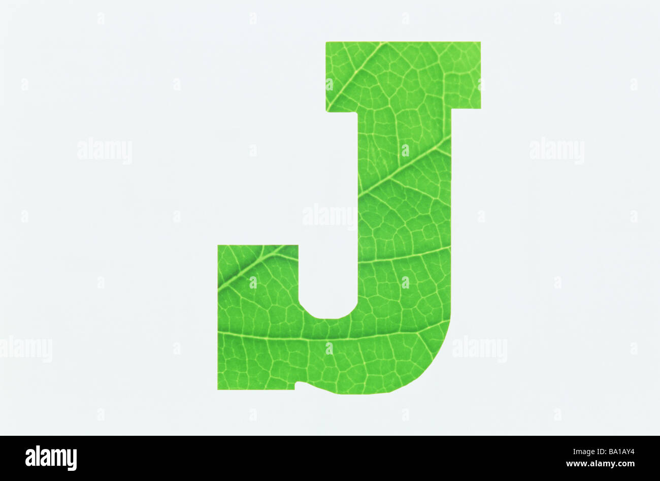 Green Alphabet J on White Background Stock Photo - Alamy