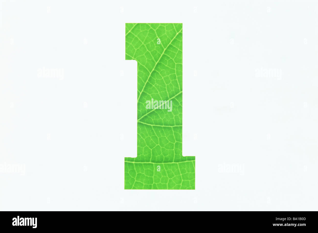 Green Number 1 on White Background Stock Photo - Alamy