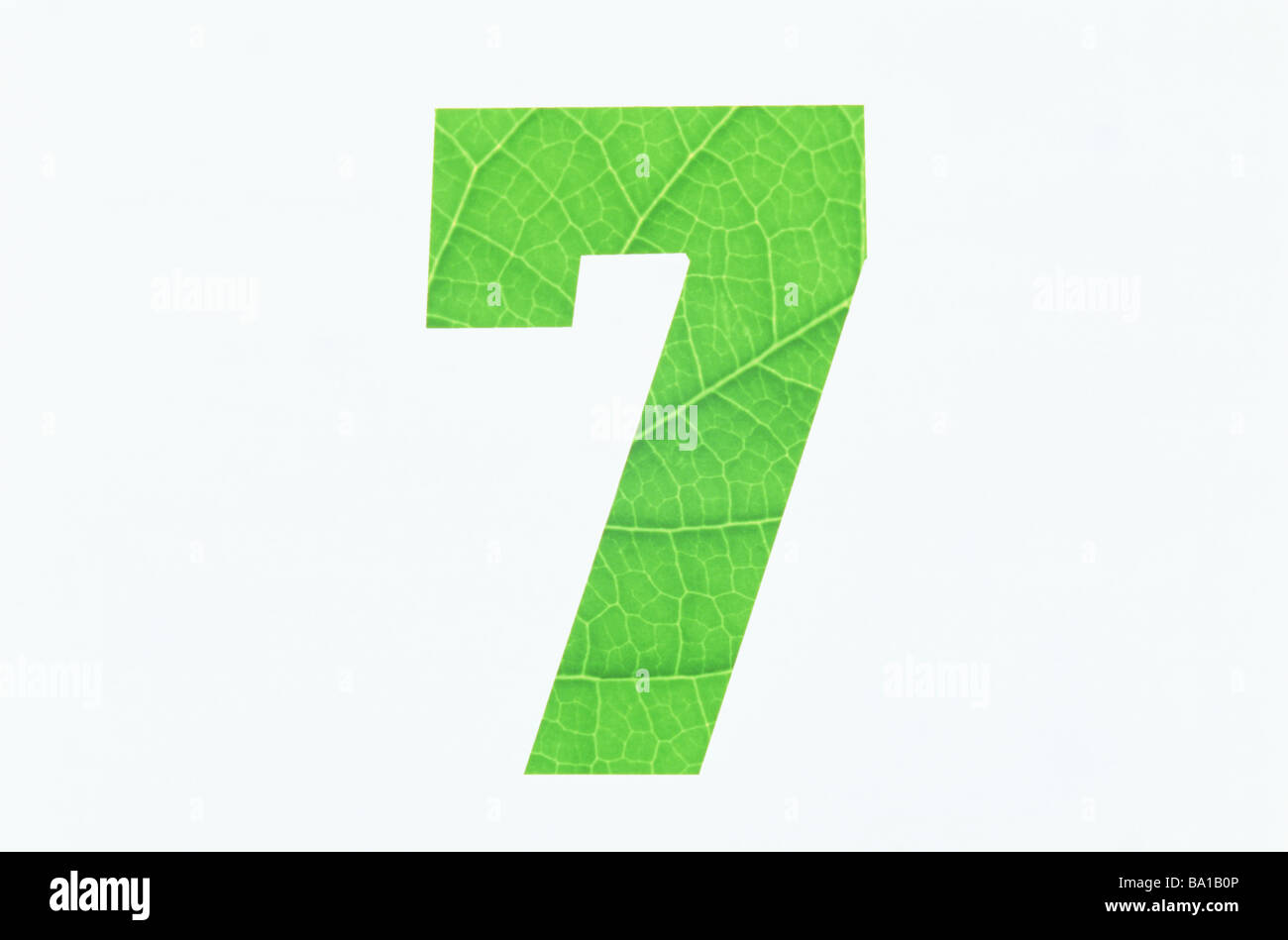Green Number 7 on White Background Stock Photo - Alamy