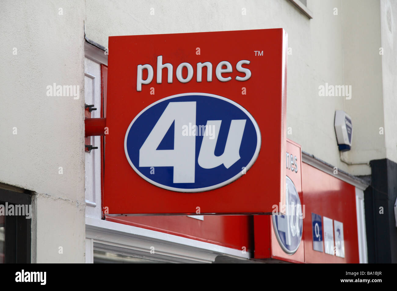 Sign above the phones 4u store in Richmond, Surrey.  March 2009 Stock Photo