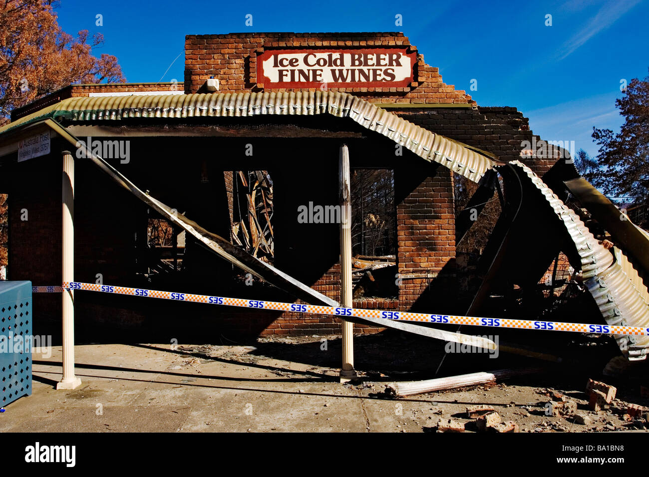 Bush Fires Australia / A roadside general store is destroyed by fire
